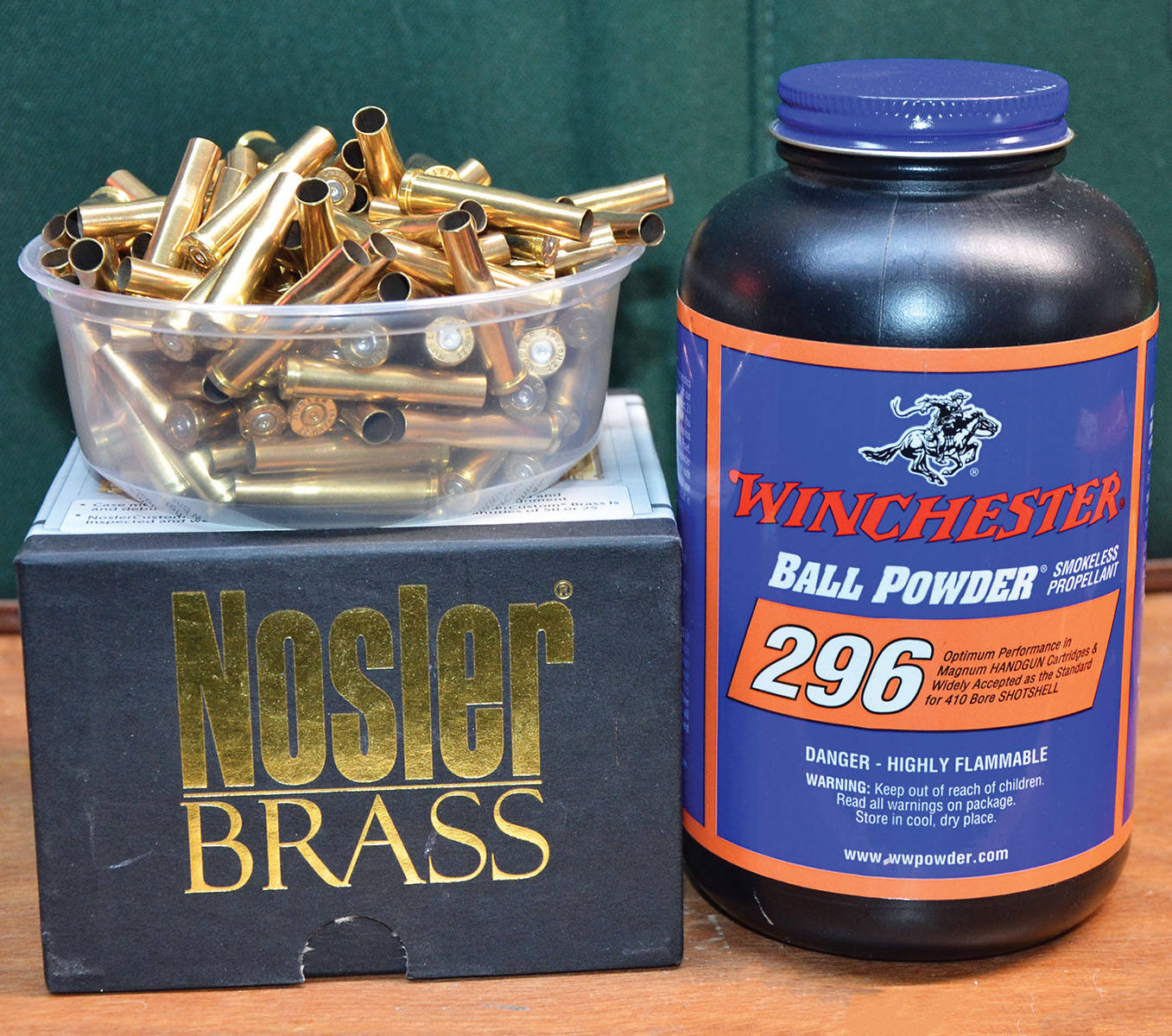 While other propellants are quite suitable for use in 22 Hornady handloads, Layne’s favorite is W-296 or H-110, which is the same powder with a different name. In addition to being quite strong, cases made by Nosler are of excellent quality.